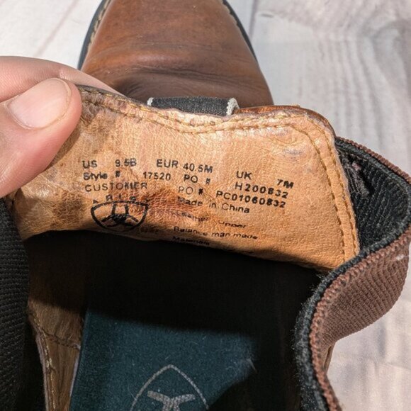 Ariat Brown Distressed Leather Chelsea Boots US 8.5 B